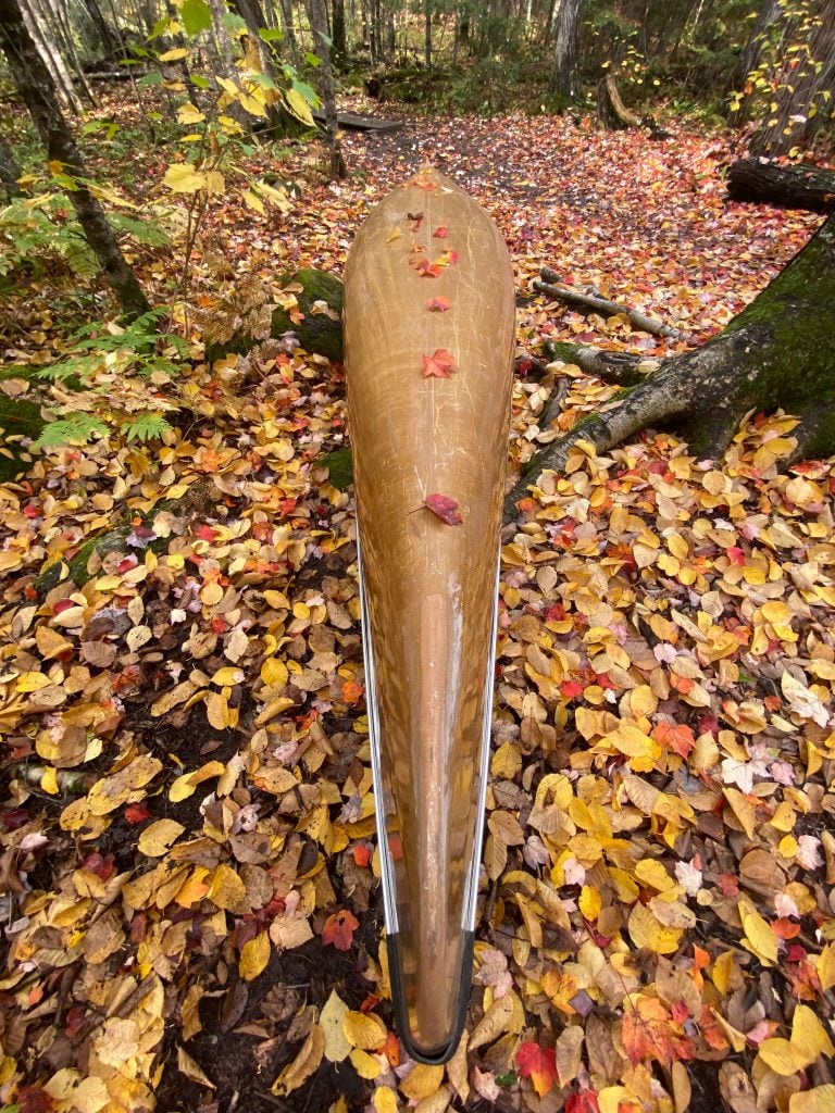 Fall colors on a canoe